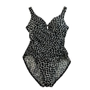 MiracleSuit Sz 12 Escape 1 One Piece Swimsuit Slimming Ruched Flattering Travel